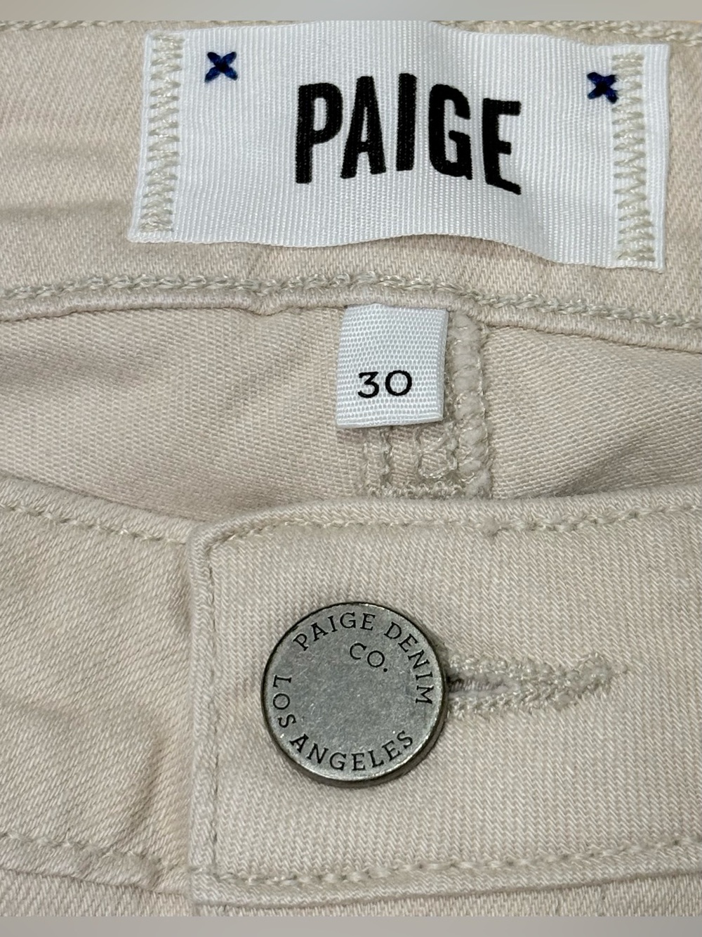Paige Equestrian Two-Tone Skinny Jeans Ankle Zip Size 30 - Picture 8 of 12